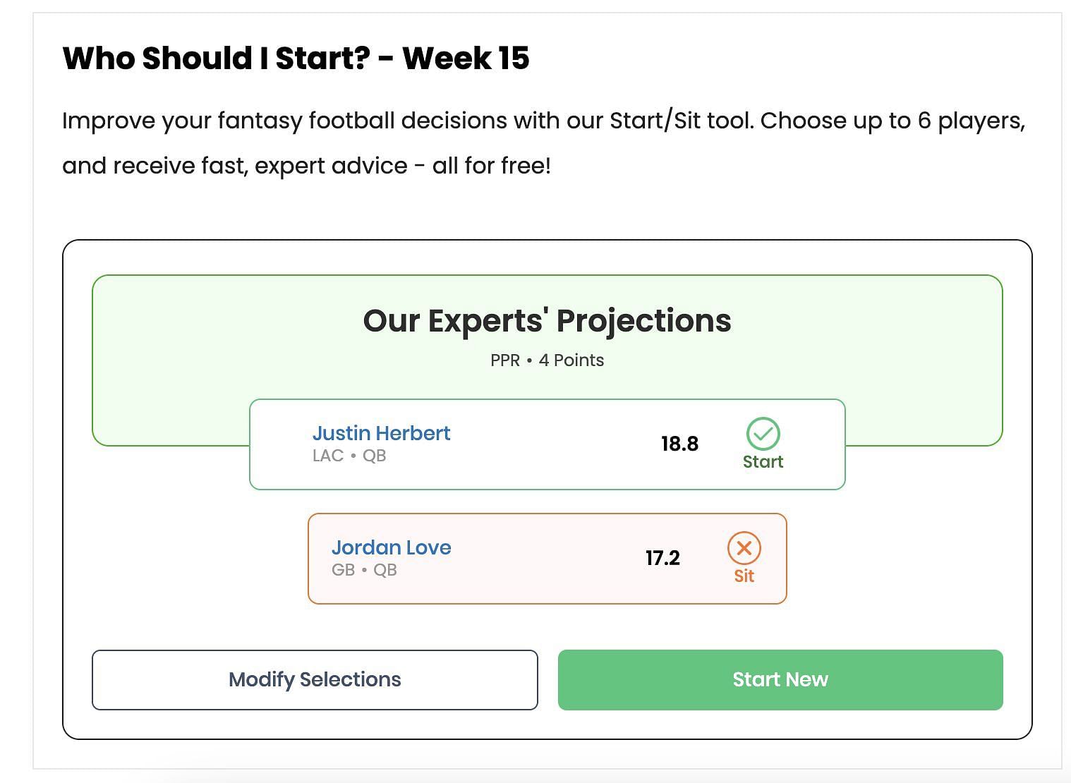 Fantasy projections
